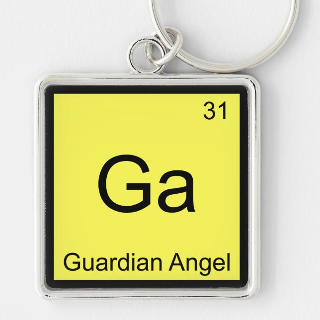 Ga - Guardian Angel Funny Chemistry Element Symbol Keychain (Front)