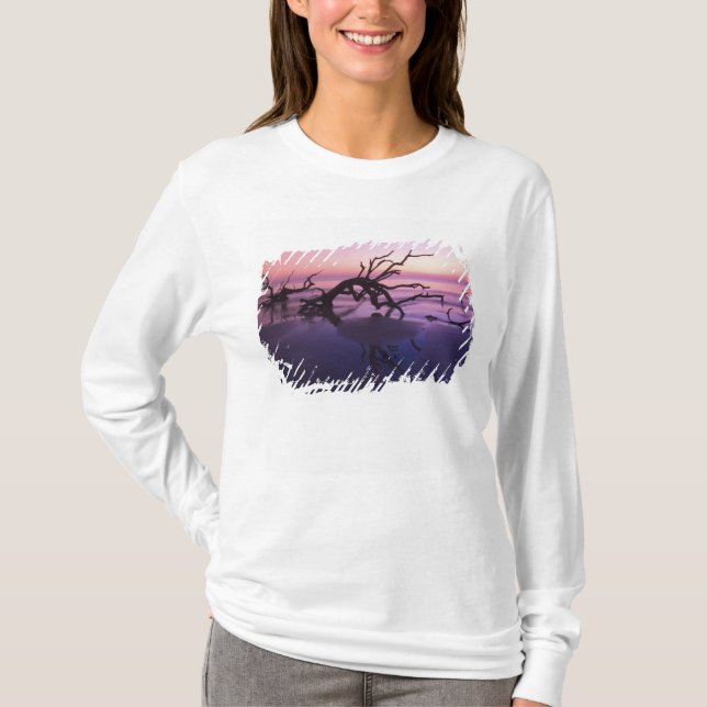 GA Jekyll Island, Tree graveyard on  beach at T-Shirt (Front)