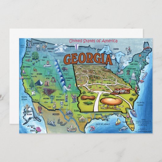 GA USA Map Card (Front/Back)