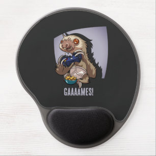 Gaaaames! Funny Sloth Computer Gamer Video Games Gel Mouse Pad