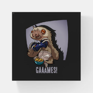 Gaaames! Funny Cartoon Sloth Playing Video Games Paperweight