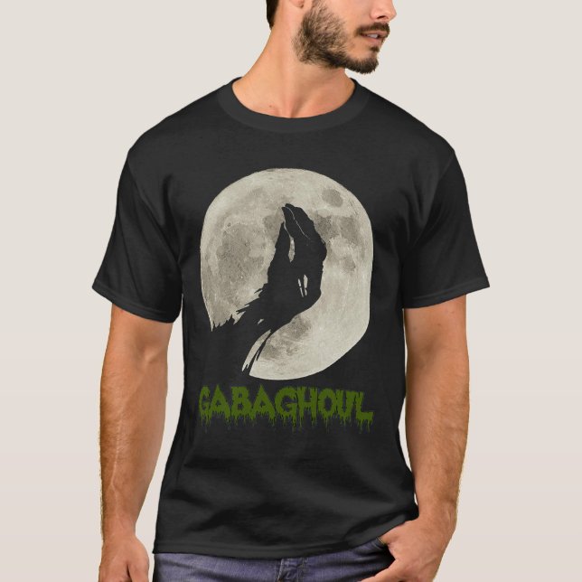 Gabaghoul Funny Hand Moon Halloween  T-Shirt (Front)