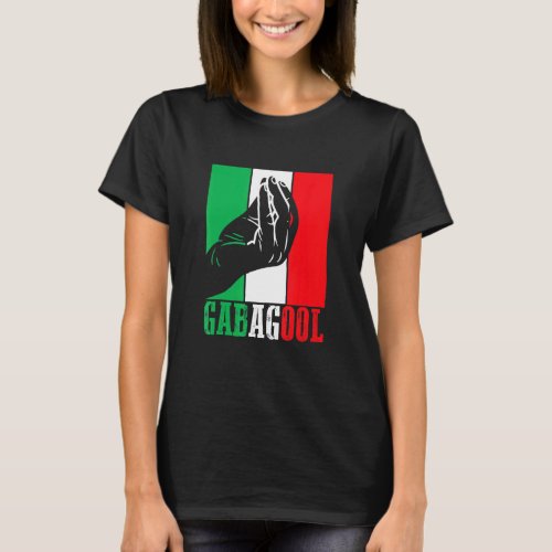 Gabagool Italian American Meat With Hand Sign T_Shirt