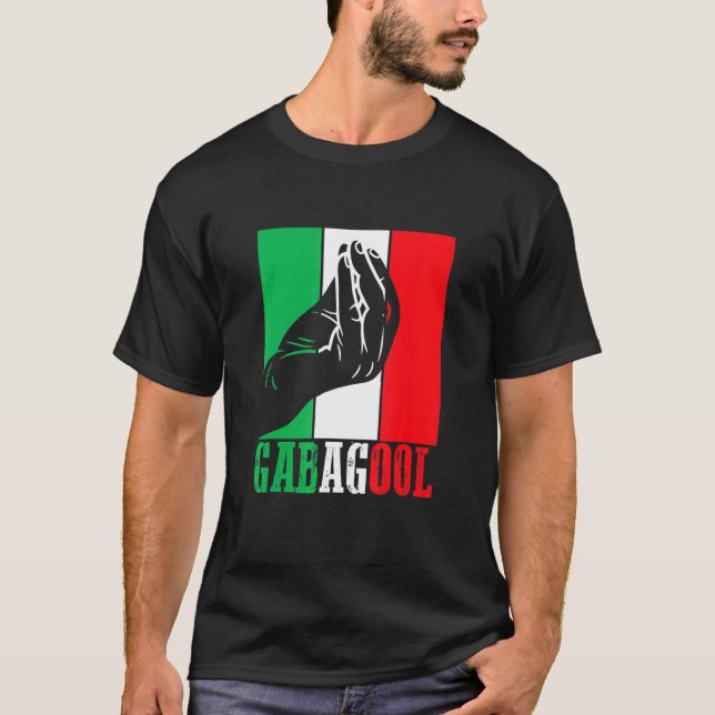 Gabagool Italian American Meat With Hand Sign T-Shirt (Front)