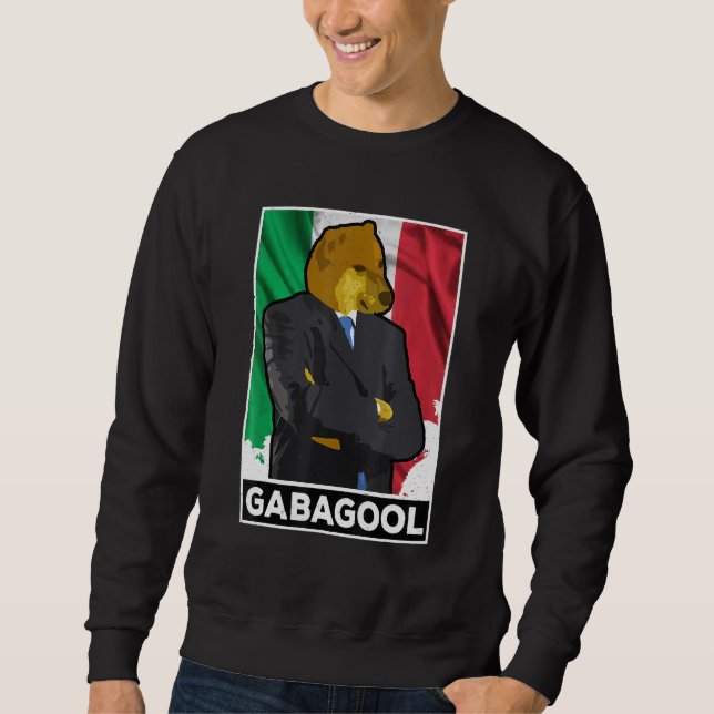 Gabagool Shiba Dog Man Italian Slang Gabagool Sweatshirt (Front)