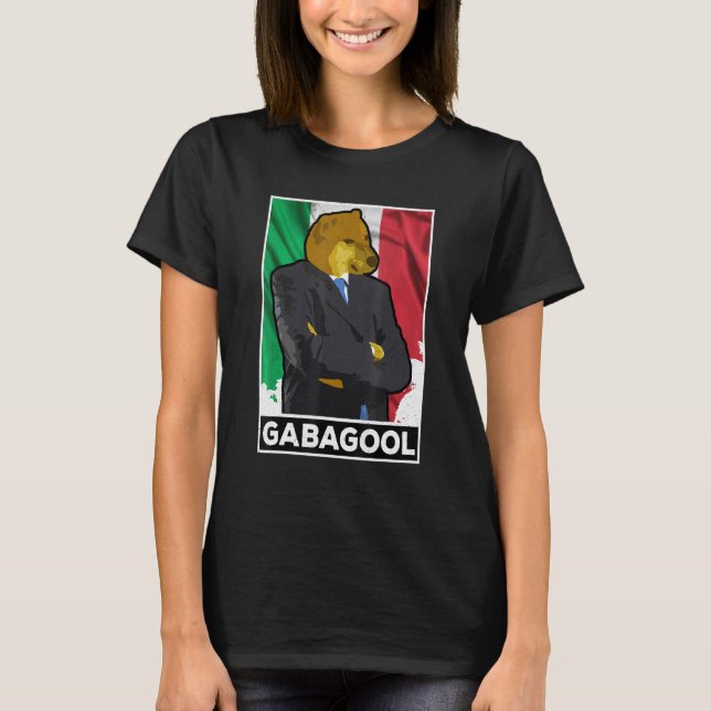 Gabagool Shiba Dog Man Italian Slang Gabagool T-Shirt (Front)