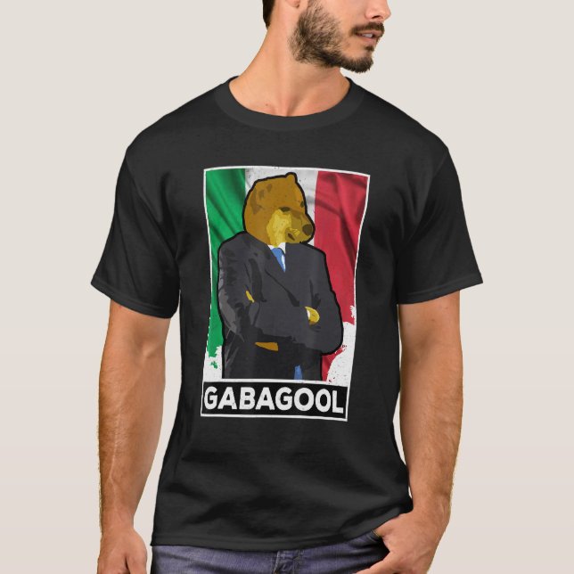 Gabagool Shiba Dog Man Italian Slang Gabagool T-Shirt (Front)