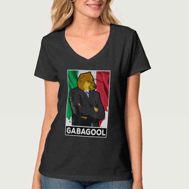 Gabagool Shiba Dog Man Italian Slang Gabagool T-Shirt (Front)