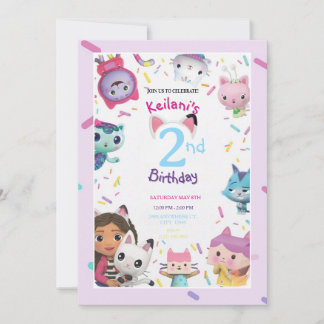 Gabby Dollhouse Birthday Invitations
