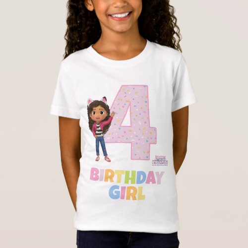 Gabbys Dollhouse 4th Birthday Girl T_Shirt