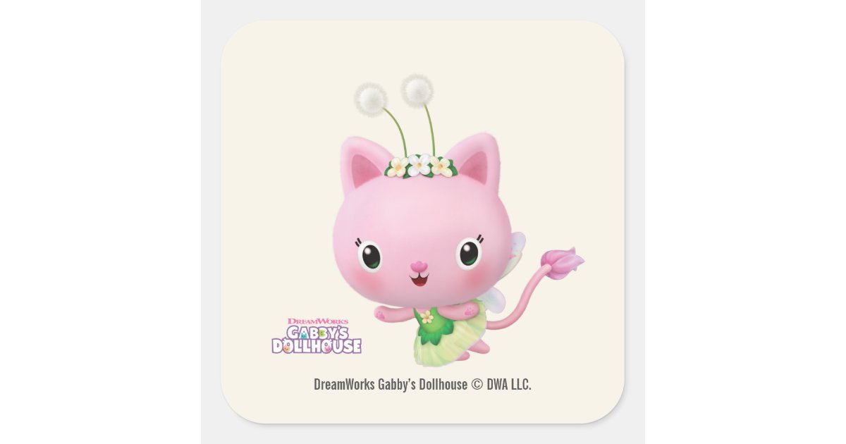 Gabby's Dollhouse, Cakey Cat Square Sticker