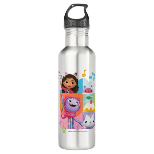 Gabbys Dollhouse Music Graphic Stainless Steel Water Bottle