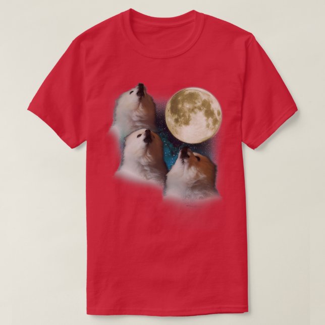 Gabe the Dog Three Gabe Moon  T-Shirt (Design Front)