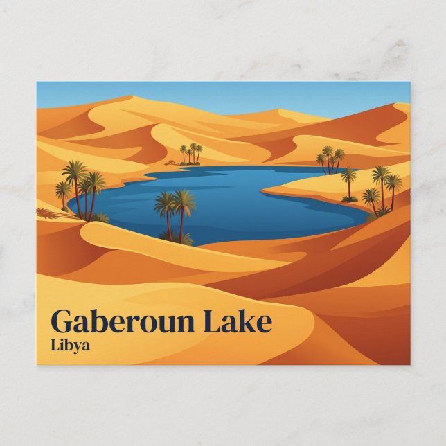 Gaberoun Lake Libya Postcard (Front)