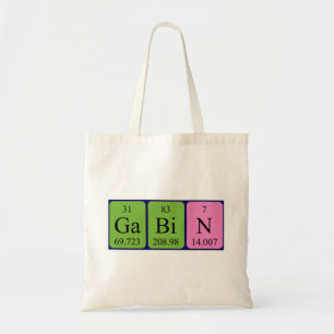Gabin periodic table name tote bag