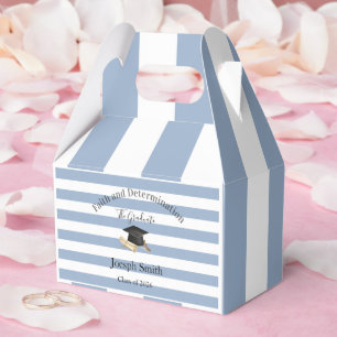 Gable Favor Box Blue Stripe Graduate 2026
