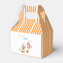 Gable Favor Box Cute Chick Cake Orange Stripe