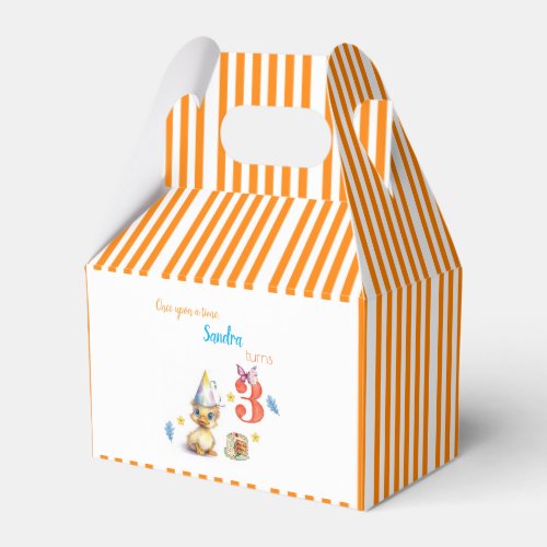 Gable Favor Box Cute Chick Cake Orange Stripe