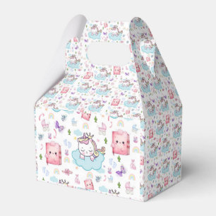 Gable Favor Box Pink Blue Unicorn Rainbow Cat