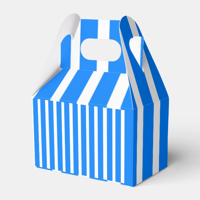 Gable Favor Box Stripe Blue and White (Front Side)