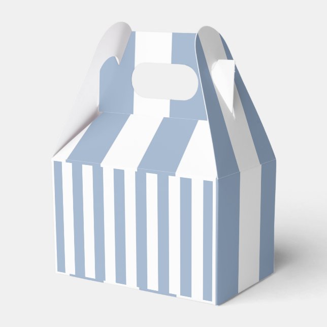Gable Favor Box Stripe Blue and White (Front Side)