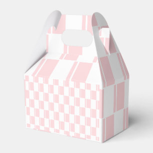 Gable Favor Box Stripe Pink and White