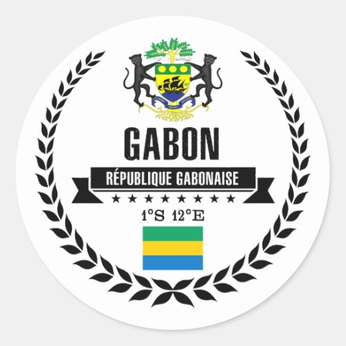 Gabon Classic Round Sticker