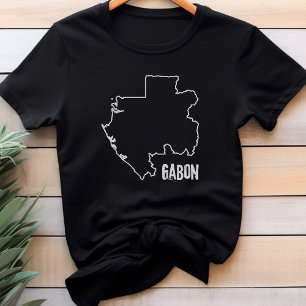 Gabon Country Border Map Gabonese Boundary Outline T-Shirt
