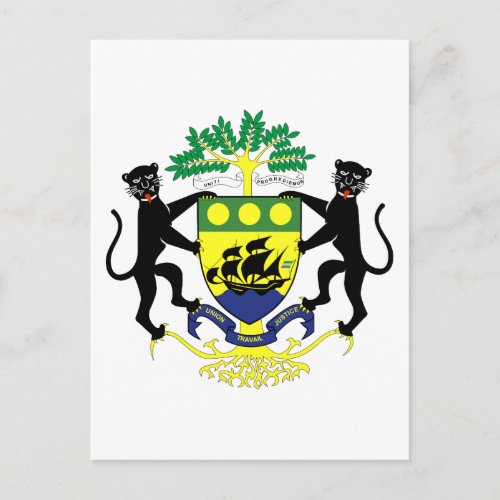 gabon emblem postcard