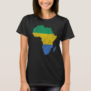 Gabon Flag Africa Continent Silhouette Gift for Ga T-Shirt