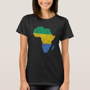 Gabon Flag Africa Continent Silhouette Gift for Ga T-Shirt