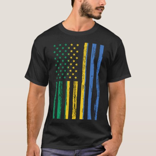 Gabon Flag America US It is in my DNA  for Gabones T_Shirt