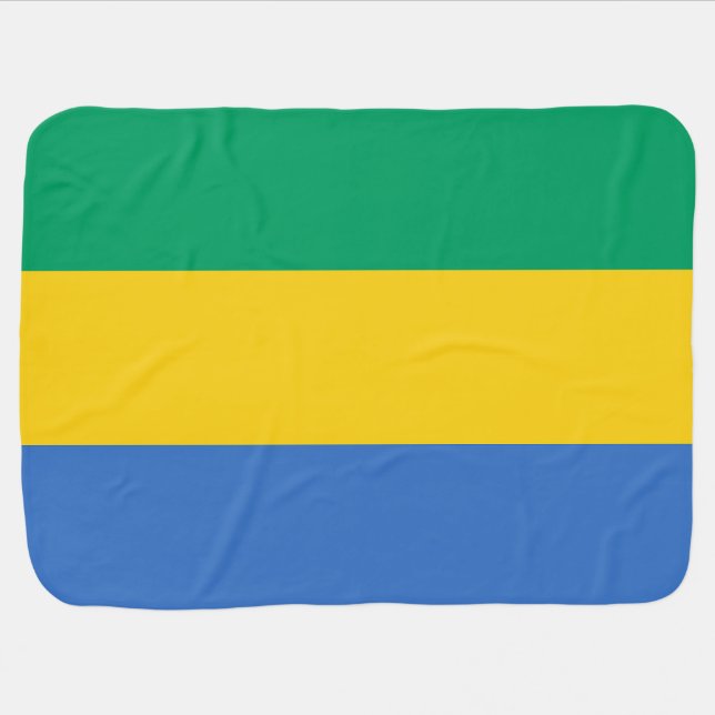 Gabon Flag Baby Blanket (Horizontal)