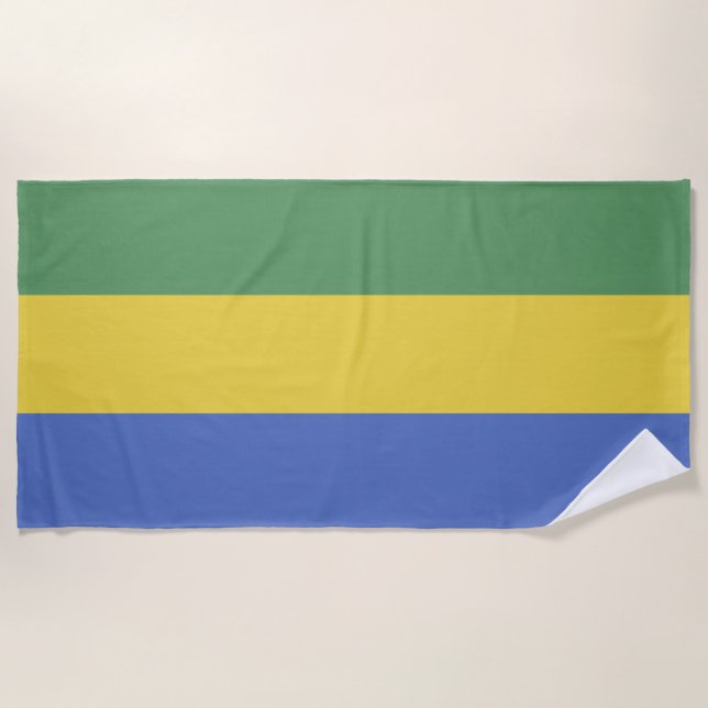 Gabon flag beach towel (Front)