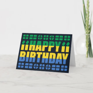 Gabon Flag Birthday Card