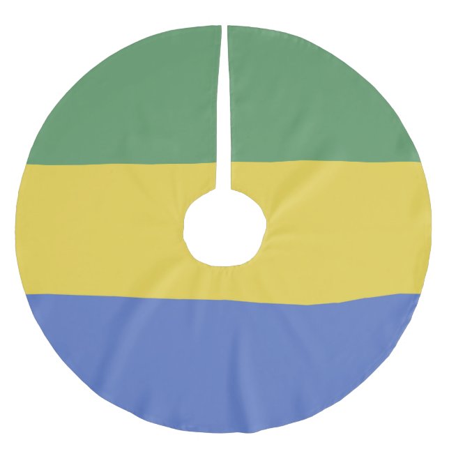 Gabon flag brushed polyester tree skirt (Front)