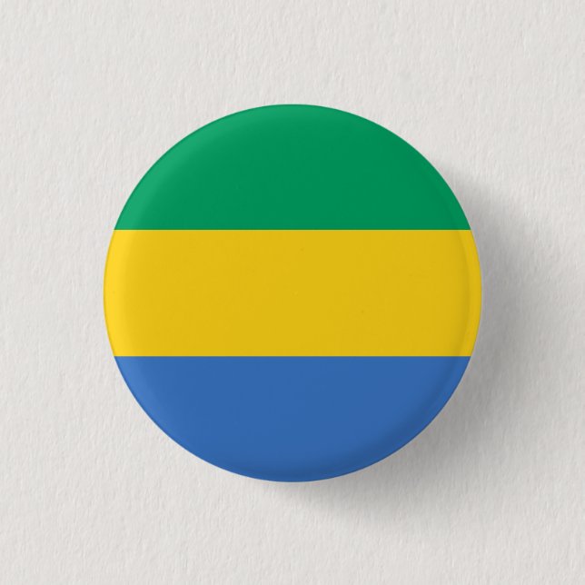 Gabon Flag Button (Front)