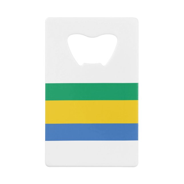 Gabon Flag Credit Card Bottle Opener (Front)
