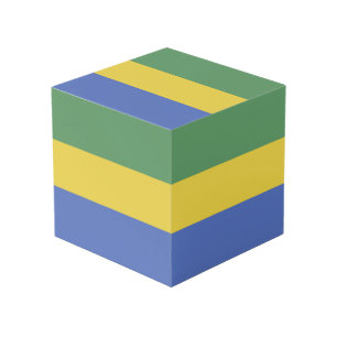 Gabon flag cube