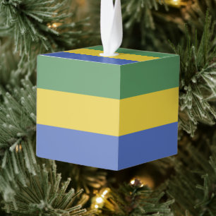 Gabon flag cube ornament