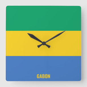 Gabon Flag Dazzling Patriotic Square Wall Clock