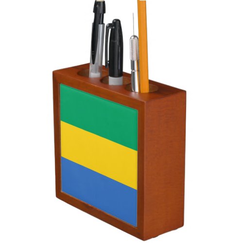 Gabon Flag Desk Organizer