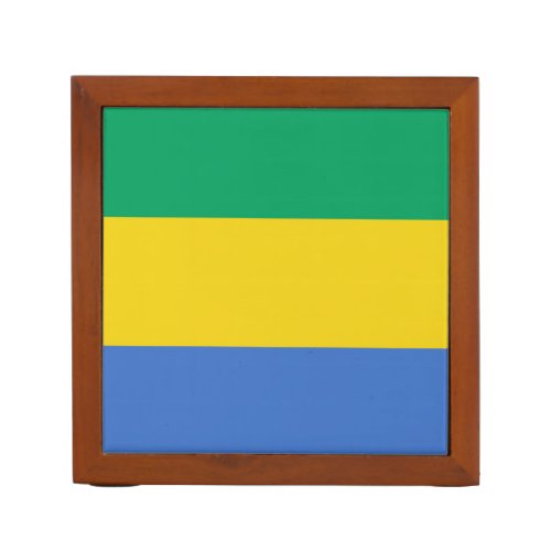 Gabon flag desk organizer