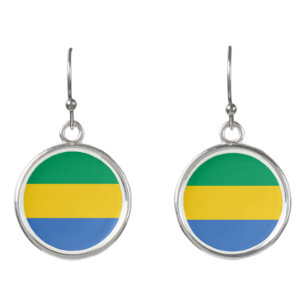 Gabon Flag Earrings