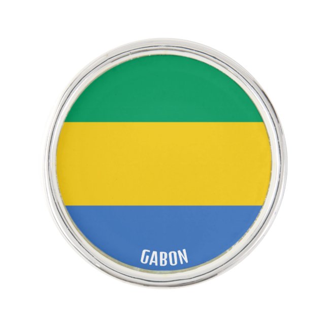 Gabon Flag Elegant Patriotic Lapel Pin (Front)