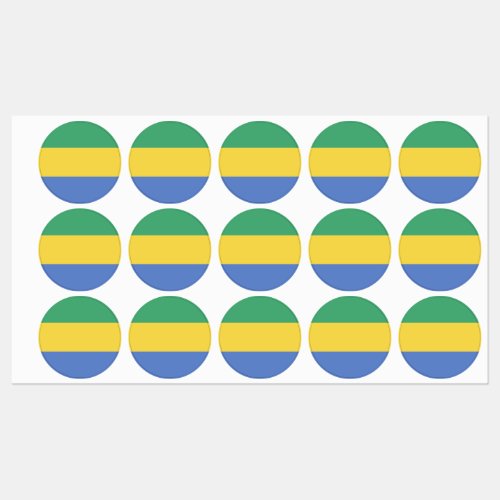 Gabon Flag Emblem Labels