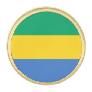 Gabon Flag Gold Finish Lapel Pin