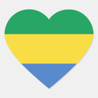 Gabon Flag Heart Sticker