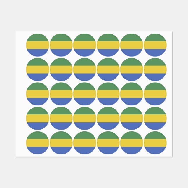 Gabon flag labels (Sheet)