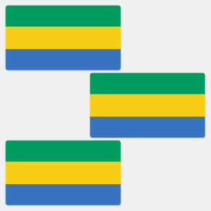 Gabon Flag Labels